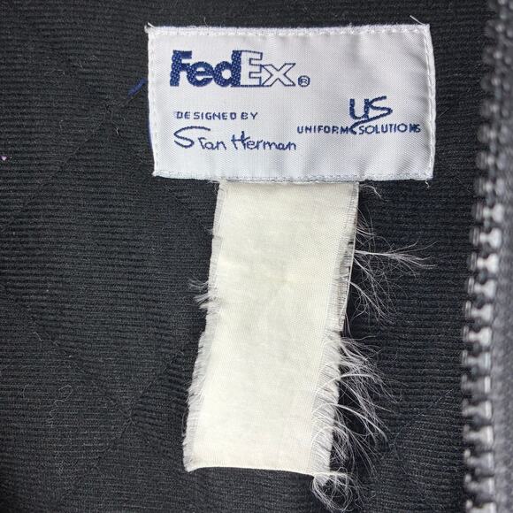 FedEx Stan Herman Reflective Hooded Insulated Jacket Men XL Vintage Workwear - Picture 4 of 7